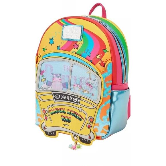 NWT Loungefly The Beatles Magical Mystery Tour Bus Lenticular Mini Backpack - Picture 3 of 3
